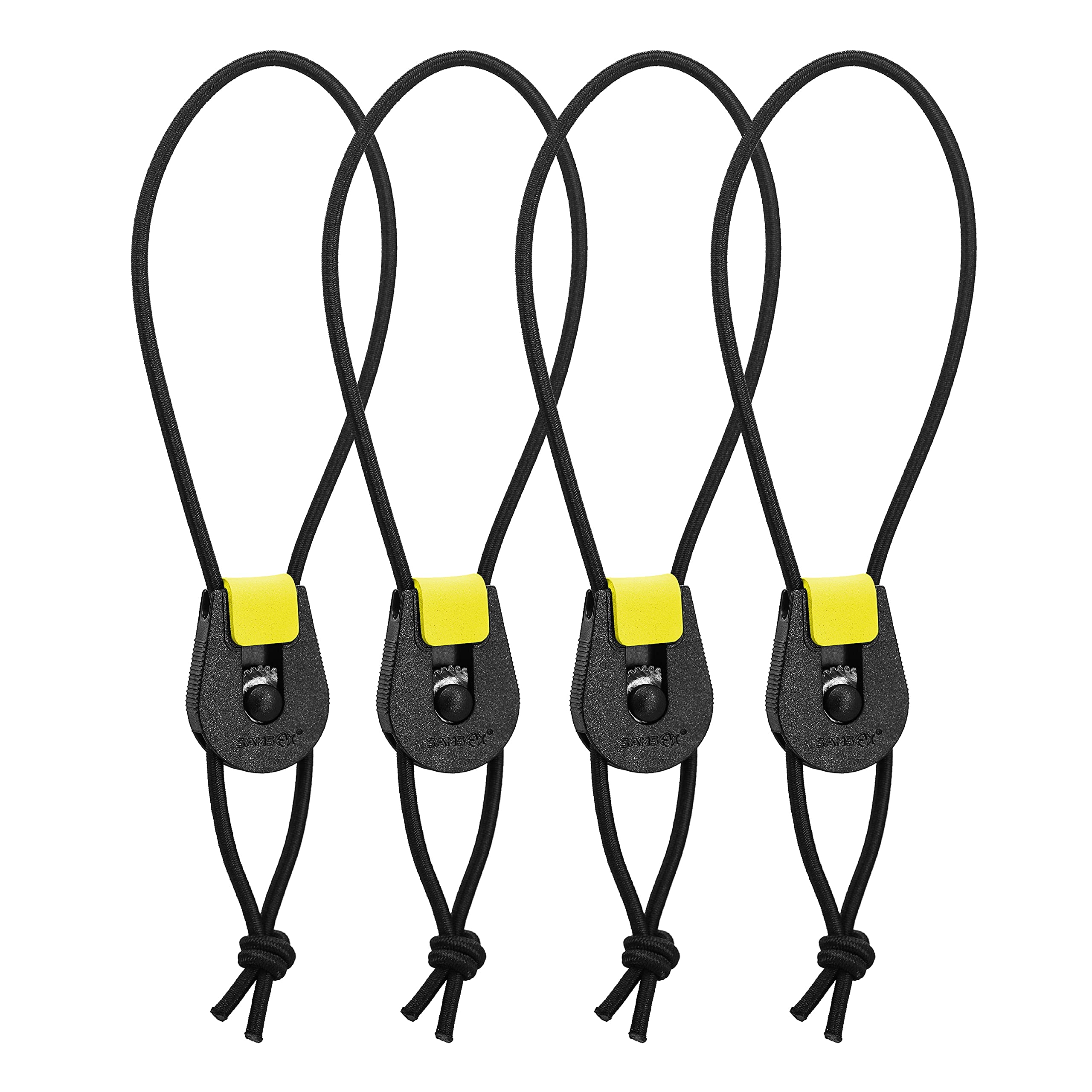 SAMSFX Fishing Quick Rod Ties Leash for Pole Holders Organizer Bunngee Cord Straps (20cm / 7.8in, Black & Yellow)
