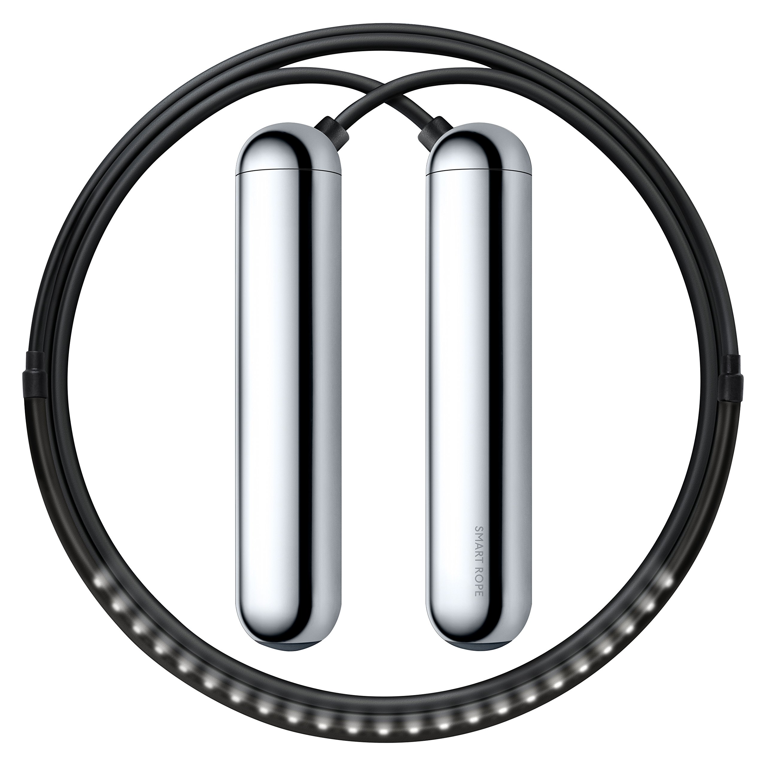 Tangram Factory - Smart Rope - LED Embeded Jump Rope - Displays Progress in Air - Chrome, XS