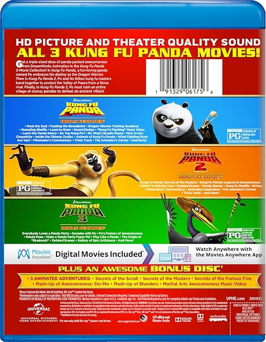 Amazon Com Kung Fu Panda 3 Movie Collection Blu Ray Jack Black Dustin Hoffman Angelina Jolie Bryan Cranston Ian Mcshane Gary Oldman Seth Rogen J K Simmons Lucy Liu David Cross Randall Duk Kim James Hong