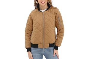 Argstar Women's Quilted Bomber Jakcet with 5 Pockets (XS-XXL)