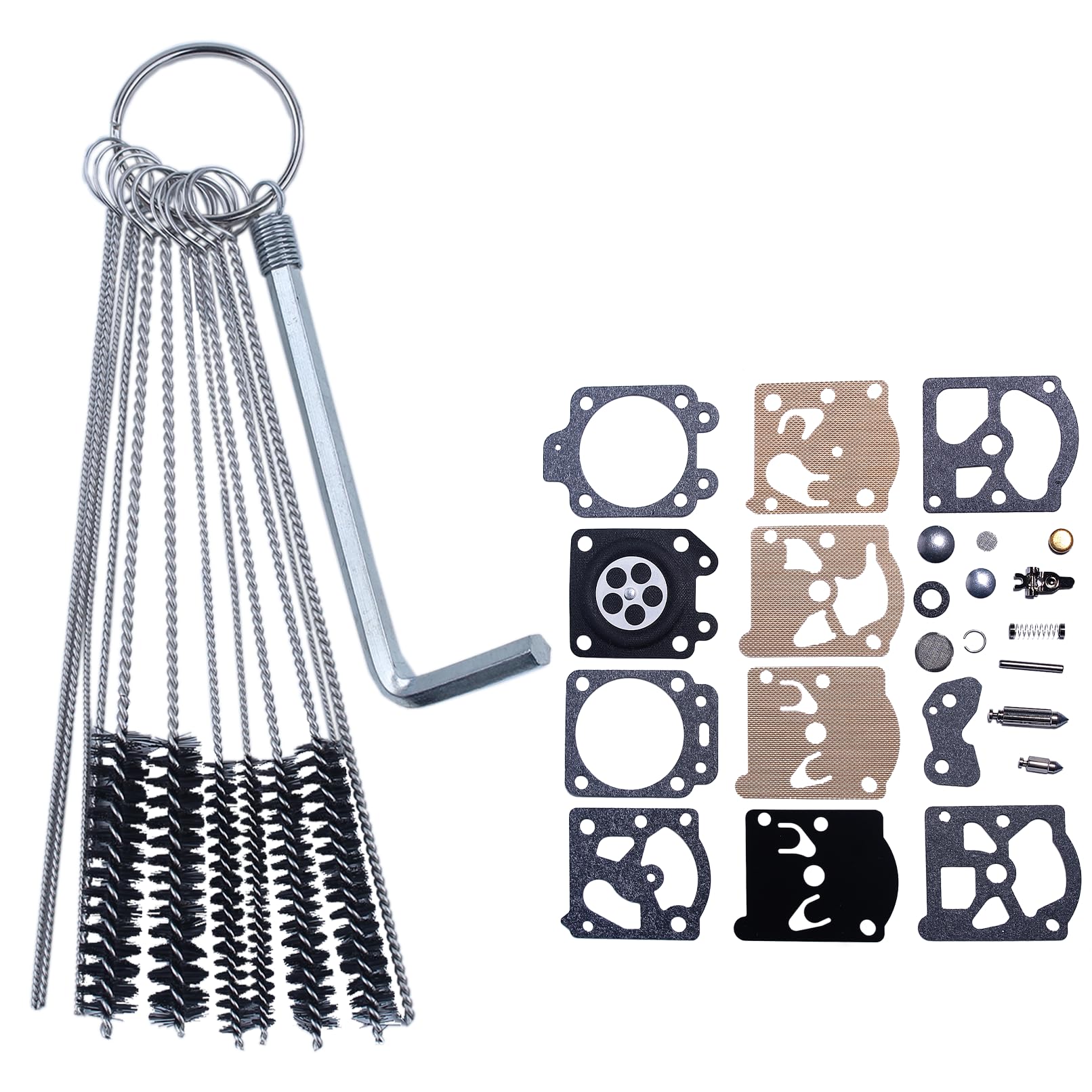 Mtanlo Carburetor Repair Kit Replaces Walbro K20-WAT Husqvarna 55 51 455 460 Rancher Echo Poulan Pro Homelite Stihl 026 Replacement Part for Chainsaw Acve Cleaning Brush