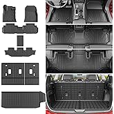 powoq 7&8 Seats Floor Mat Compatible with 2019-2026 Subaru Ascent Trunk Mat 3rd Backrest Mat Replacement for 2019-2026 Subaru Ascent Accessories(7&8 Seats Trunk Mat+3rd Row Backrest Mat+Floor Mat)