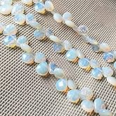 Natural Stone Beads Water Drop Shape Faceted Opal Loose Beads 10X12X5mm 7.9 inch for Jewelry Making
