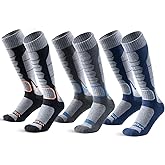 WEIERYA Merino Wool Ski Socks for Men, Women & Youth - Over-the-Calf Full Cushion Thermal Snowboard Socks, Winter Performance