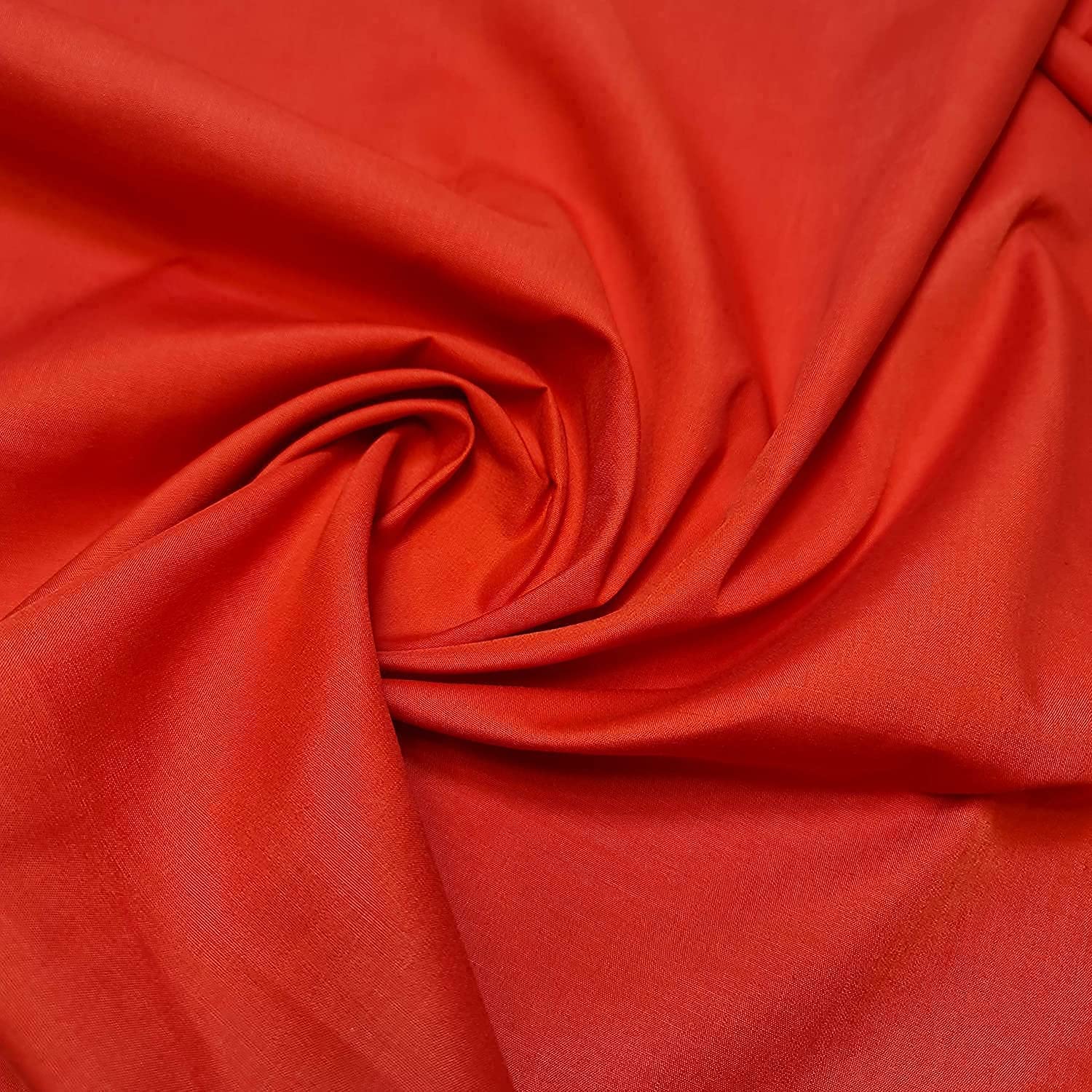 Plain/Solid Dyed Polycotton Dress Craft Fabric Material 45" - 112 cm Wide Sold As 1 Meter Pre - Cut Lengths (Available in 42 Colours)… (Red, 5 Meter)