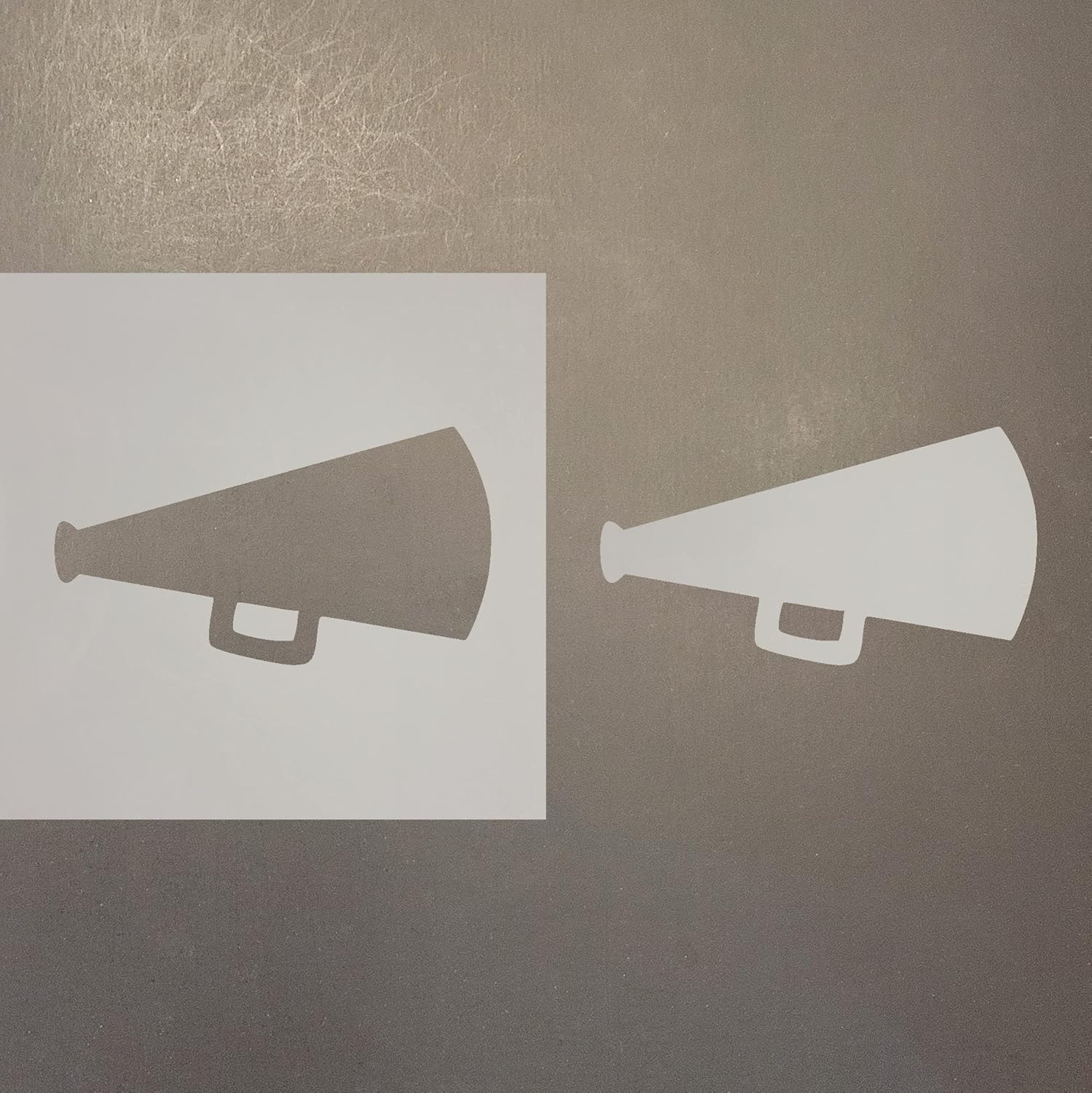 Mixed Media - Megaphone 3 Reusable Mylar Stencil - Art Craft Supplies 4 Inch