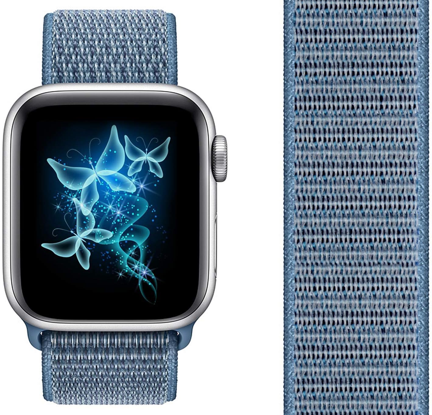 Misker Compatible with for Apple Watch Band 38mm 40mm 42mm 44mm Soft Lightweight Breathable Sport Replacement Band for Watch Series 5 4 3 2 1 (Cape Code Blue, 38mm/40mm)