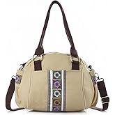 Women Canvas Top-Handle Handbag, Vintage Heavy-duty Crossbody Bag Tote Handbag