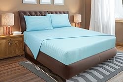 ROYALE LINEN Striped Bed Sheet Set - Brushed