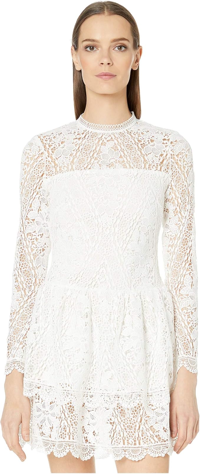 monique lhuillier floral overlay dress