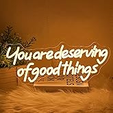 Xixkilly You Are Good Deserving Of Good Things Neon Sign for Wall Decor Letter Neon Light Classroom Led Neon Signs Warm White