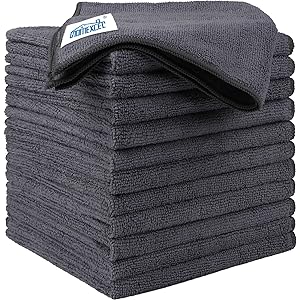 HOMEXCEL Microfiber Cleaning Cloth 12 Pack, 12.5 x 12.5 inch Microfiber Towels for Cars, Ultra Absor...