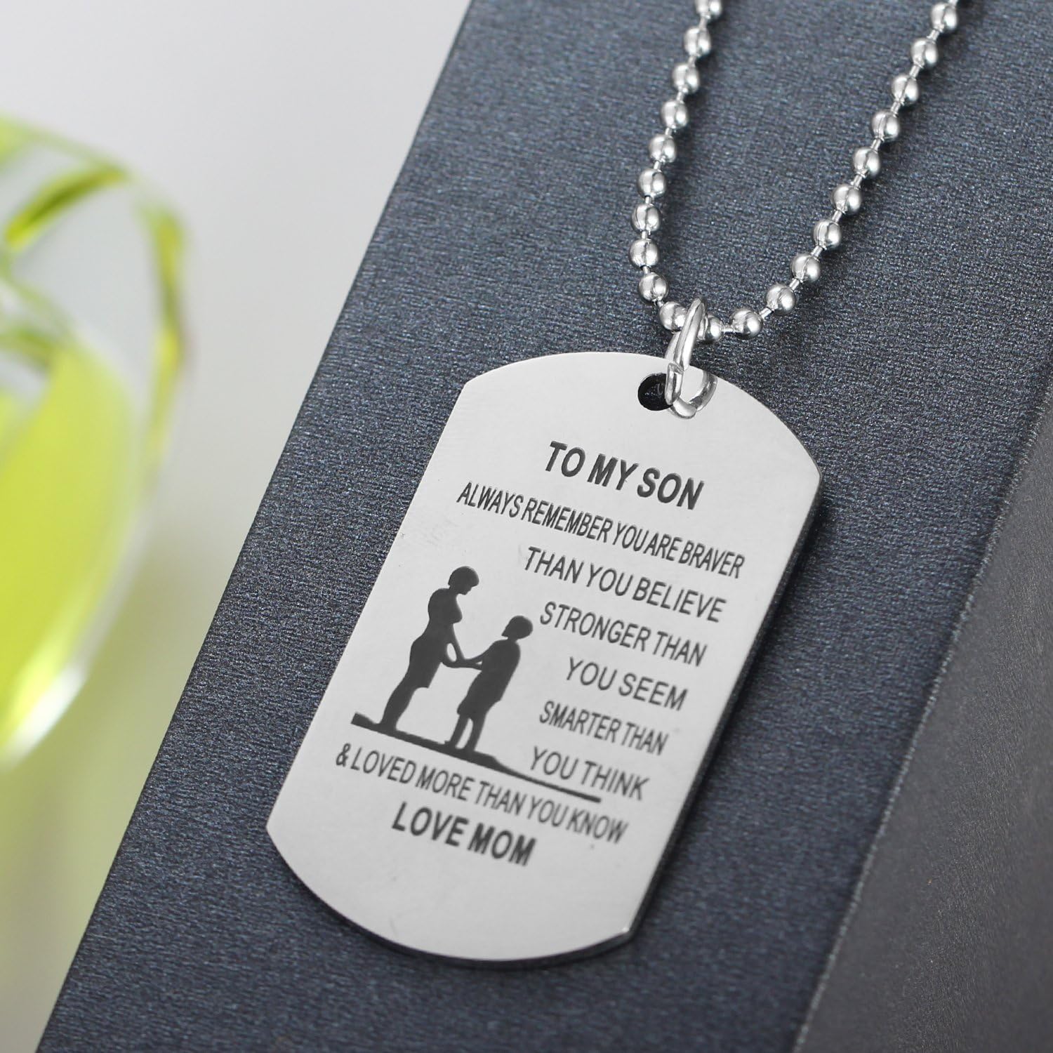 Always Remember You Are Braver Than You Believe Mom To Son Necklace Gift From Mother: Clothing