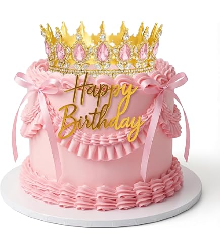 Sparkling Rhinestone Crown Cake Topper - Small Metal Princess Crown For Birthday Wedding Party Decor