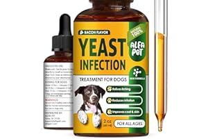 ALFA PET Yeast Infection Treatment for Dogs • Dog Yeast Infection Treatment in Drops • Solution for Dog Ear Yeast Infection, Irritation & Allergies • Best Itchy Skin Relief for Dogs • Herbal Ingredients • 2 Oz