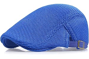 Xinveen Men's Mesh Cap Breathable Summer Newsboy Hat Adjustable Beret Ivy Cap Irish Cabbie Driving Hunting Hats