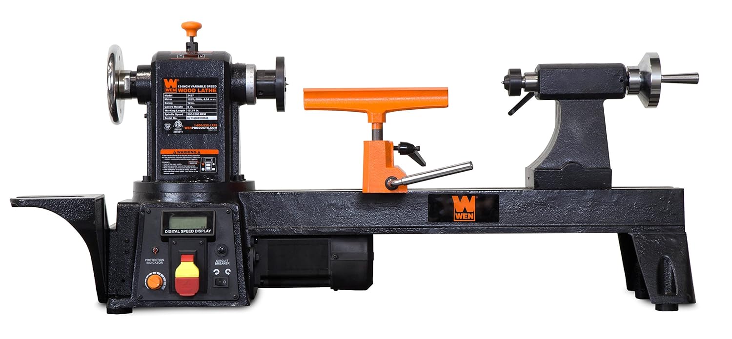 Variable Speed Benchtop Mini Wood Lathe WEN 3420T 8 in x 12 in