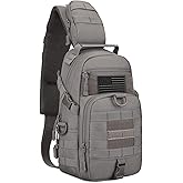 Protector Plus Tactical Sling Bag Military MOLLE Crossbody Packs Chest Shoulder Backpack (Patch Included)