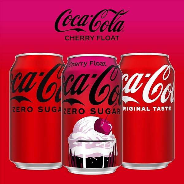 COCA-COLA ZERO SUGAR CHERRY FLOAT SODA SOFT DRINK CANS, 12 FL OZ, 12 PACK