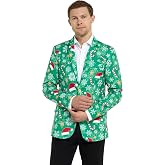 Offstream Men's Christmas Blazer - Ugly X-Mas Holiday Print Outfit - Only Suit Jacket