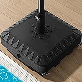 QNCZ Premium Patio Umbrella Base with Wheels, 120lbs Weighted Umbrella Stand Outdoor Base, Heavy Duty Umbrella Base, Easy Move Outdoor Umbrella Base for Patio, Outdoor Swimming Pool, Black