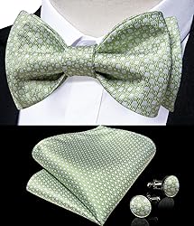 DiBanGu Light Green Bow Ties for Men Sage Green