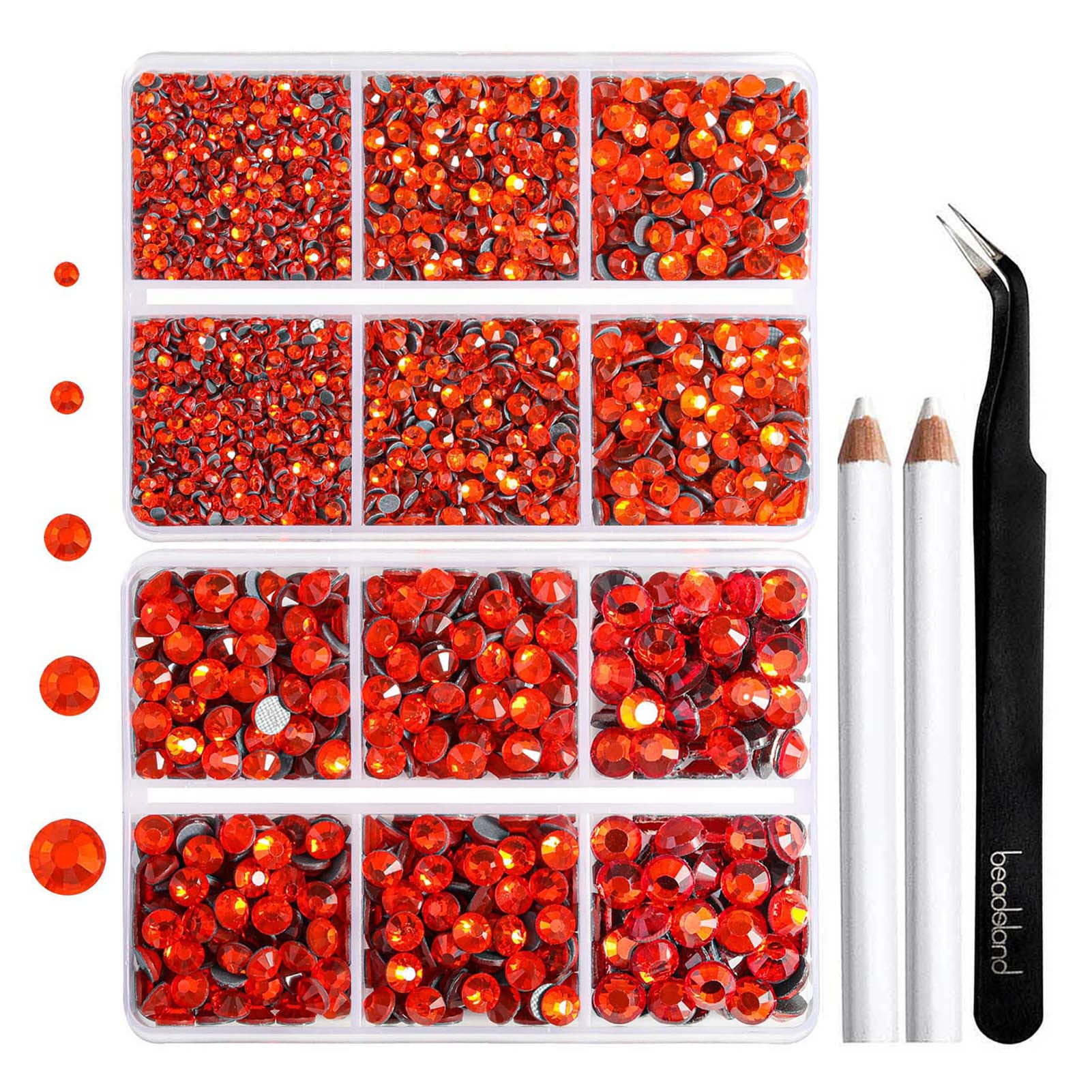 6736pcs Hotfix Rhinestones Flatback,Orange