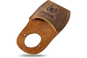 Ringsun Thumb Guard Wood Carving Tools, Leather Finger Protector, Handmade Carpenter Working Carving Kit Accessories Brown RS40