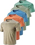5 Pack Men’s Active Quick Dry Crew Neck T Shirts