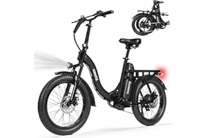 ESKUTE Electric Bike for Adults – 1200W Peak Motor, Folding 20x3 Fat Tire E‑Bike, 48V 10.4Ah Battery, Step‑Through Cargo Fold Ebike, NFC Unlock, 28 MPH, 7‑Speed, Up to 55 Miles