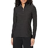Greg Norman Women's L/S Heathered 1/4-zip Mock