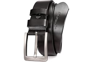 WOLFANT 1.5" Full Grain Leather Belt for Men in Gift Box,100% Italian Real Solid Leather