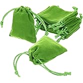uxcell 20 Pcs Velvet Drawstring Bag, 2 x 3 Inch Jewelry Velvet Pouches Gift Bags for Wedding Party Favor Candy Jewelry Packaging Organizing Storage, Fruit Green