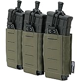 Triple MOLLE Mag Pouch Tactical 5.56 Magazine Pouch Open-top Carrier for M4 M16 AR15 G36 Magazine