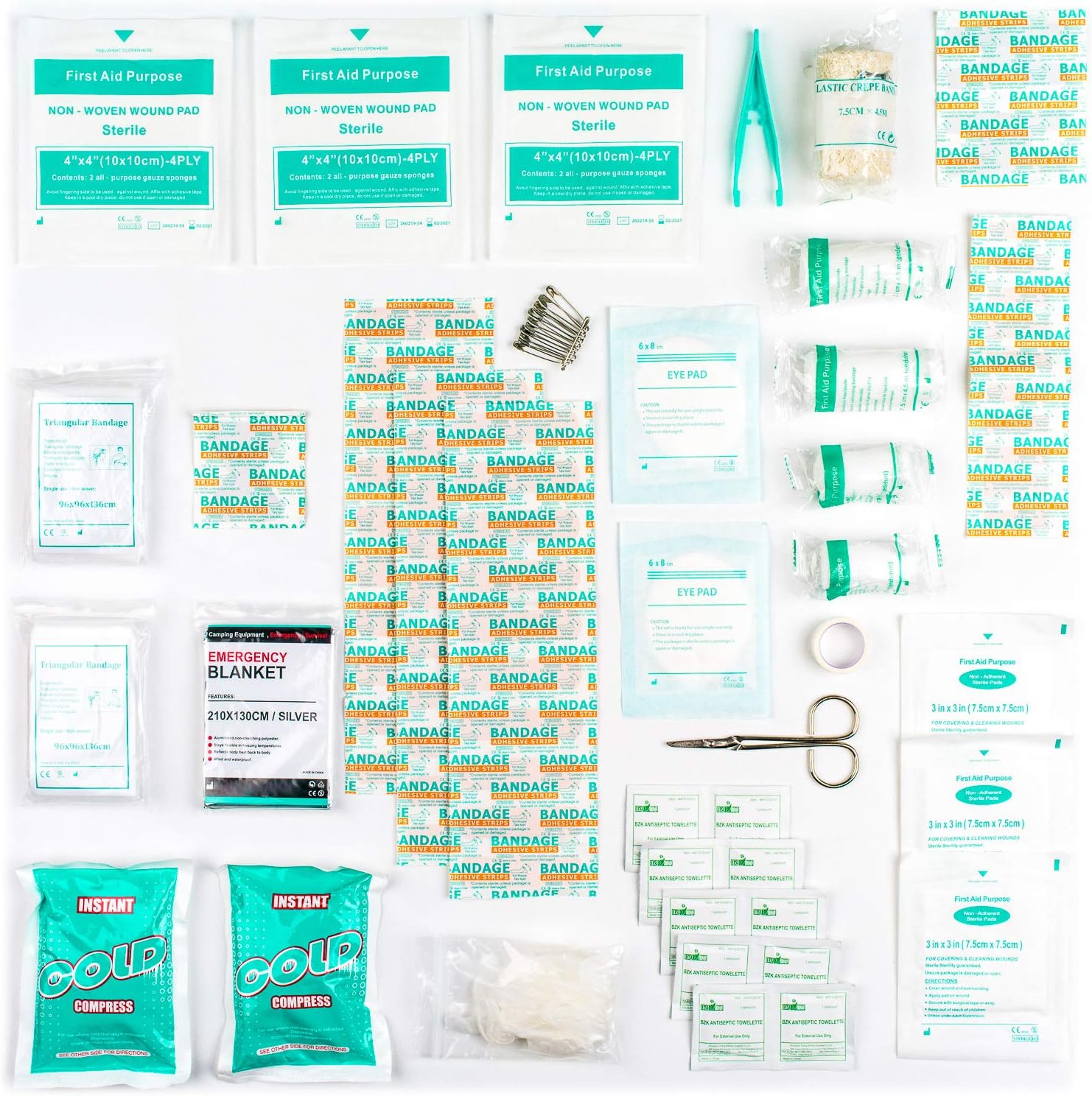 90 Pieces First Aid Kit - All-Purpose with Premium Medical Supplies and Soft Case for Home, Office, Business, Car, Camping and Travel: Health & Personal Care
