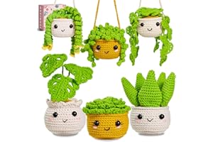 MAGIMUSE Crochet Kit for Beginners,Crochet Starter Kits with Step-by-Step Video Tutorials, DIY Craft Kits Amigurumi Knitting Supplies, Monstera Plant Family (40%+ Yarn)