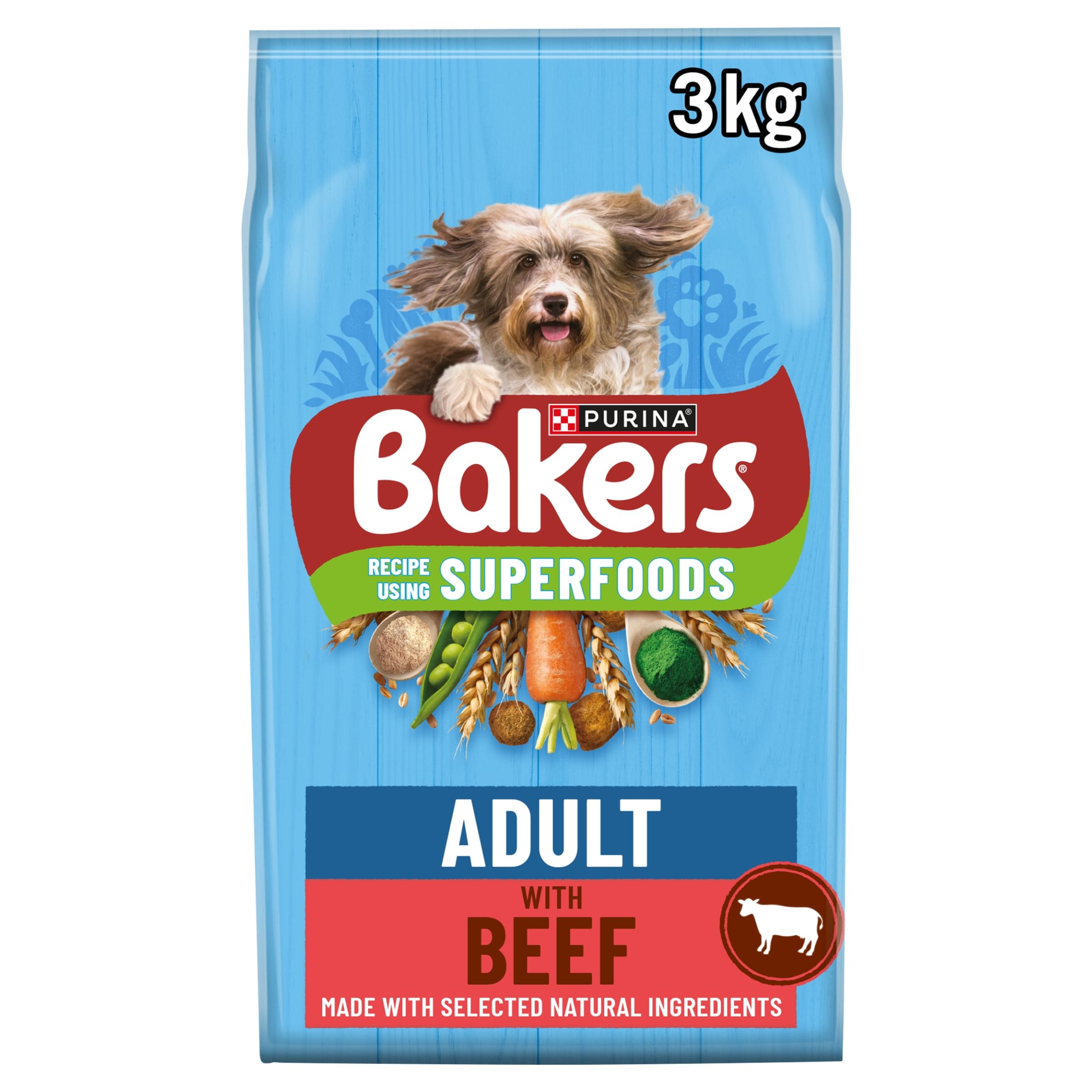 BAKERS Adult Beef with Vegetables Dry Dog Food 3kg
