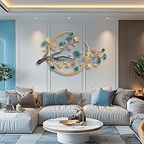 Amazon.com: QXSXKJ 3D Metal Wall Art Decor for Living Room Large