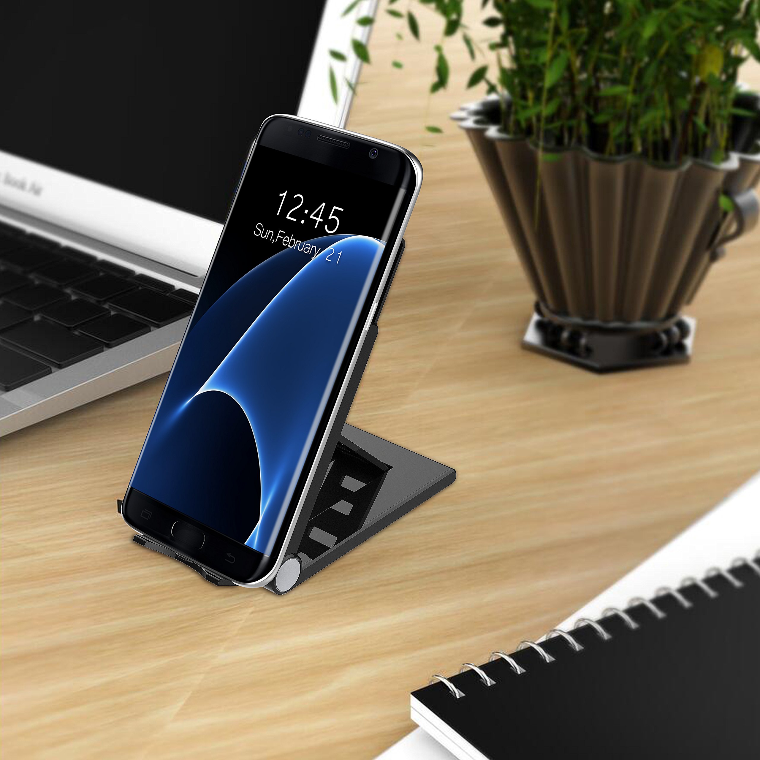 Wireless Charger-LOVPHONE QI Wireless Charging Stand Pad Quick Charge for Samsung Galaxy S7, S7 Edge, Galaxy S6, ,S6 Edge ,S6 Edge Plus,Note 5, (AC Adapter Not Included) (Black)