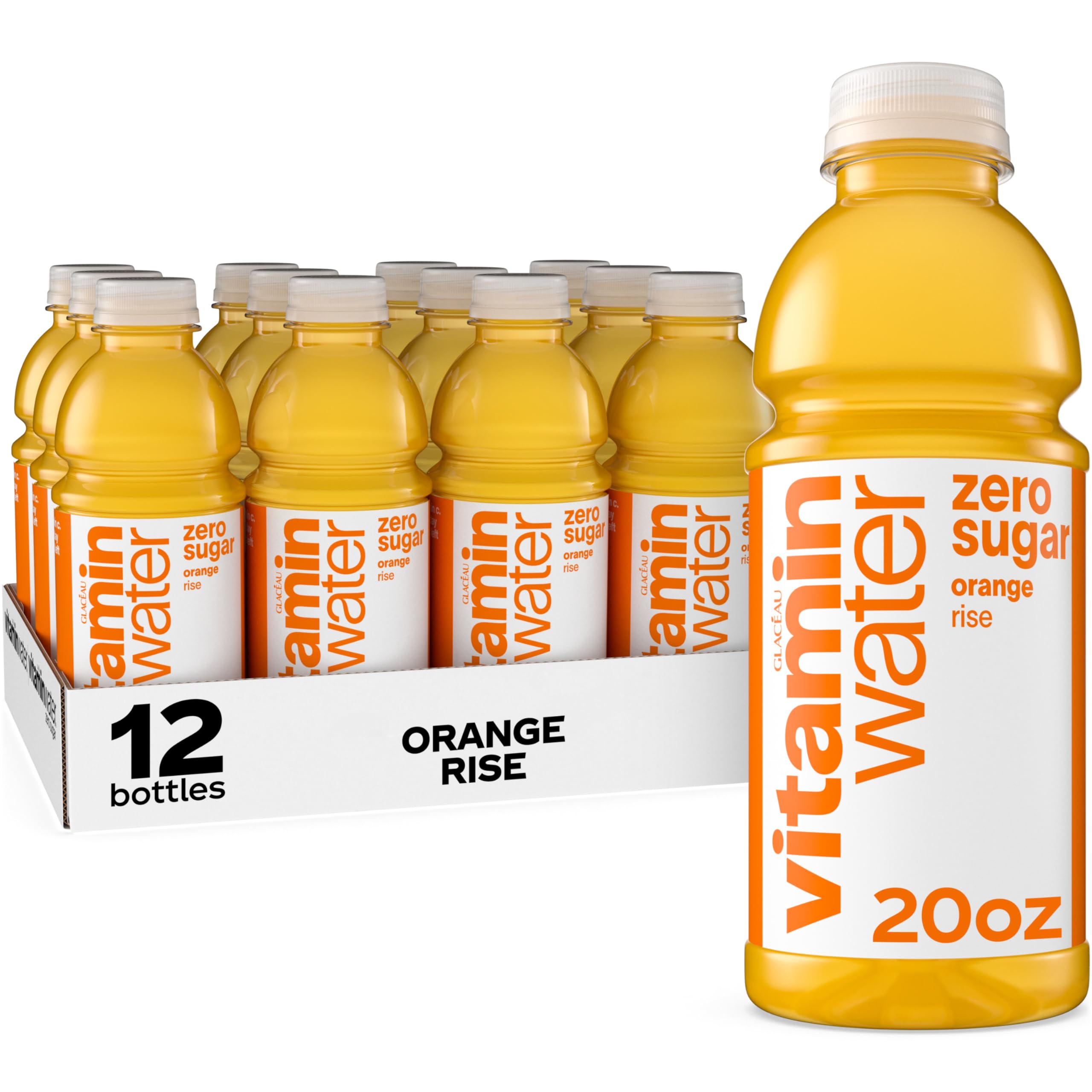 Photo 1 of ****EXPIRES NOV 24,2025**** vitaminwater Zero Sugar Rise Orange Nutrient Enhanced Flavored Water Beverage, 20 fl oz Bottles, 12 Pack