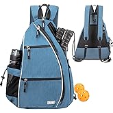 Sucipi Pickleball Bag - Men's & Women's Pickleball Backpack, Adjustable Sling Bag w/Fence Hook/Large Capacity/Safety Pocket