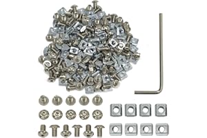 AKKACM 200Pcs 20 Series T Slot Nut Kits 100Pcs M5 T Nuts + 100pcs M5x8mm Hexagon socket screws for 2020 Aluminum Profiles T Slot 6mm