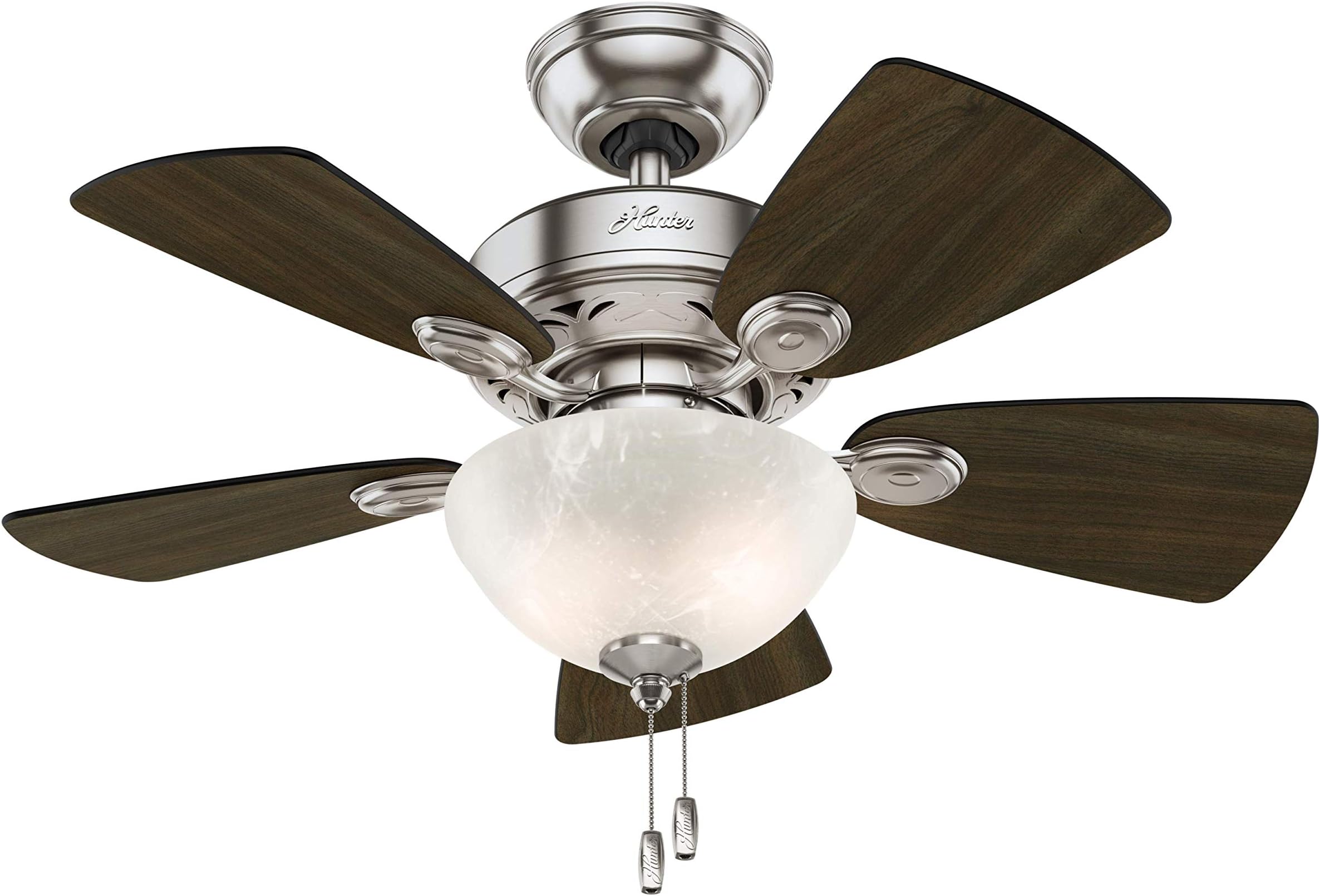 34" Watson Petal Shape Blades Ceiling Fan with Table Lamp (Brushed Nickel)