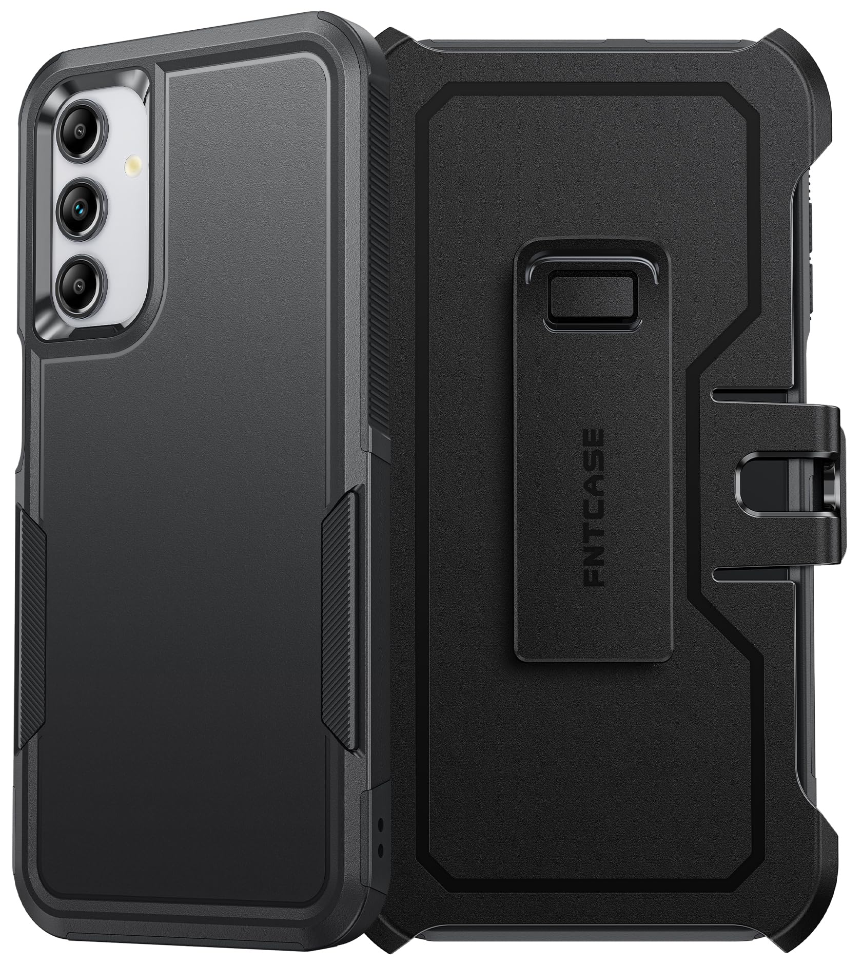 Photo 1 of **DAMAGED**LOOK AT LIVE PHOTO**
FNTCASE for Samsung Galaxy A16-5G Case: Dual Layer with Belt-Clip Holster Drop Protection Phone Case - Military Grade Shockproof Rugged Heavy Duty Protective Bumper Cell Cover (6.7 Inch/Black)