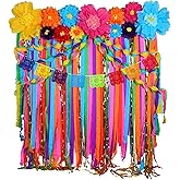 TaoBary 28 Pcs Mexican Party Decorations Set Mexican Paper Flowers Fiesta Ruffled Streamer Backdrop Papel Picado Banner Mexico Party Decorations for Cinco De Mayo Decor(Flower)