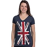 Nations of The World - National Pride Flag Symbol Arms Tee V-Neck T-Shirt Top for Women