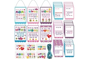 Engrowtic 24 Sets Mother's Day Craft Kits for Kids DIY Religious Mother's Day Sign Crafts Happy Mother's Day Crafts Sunday School Church Preschool Classroom Home Activities