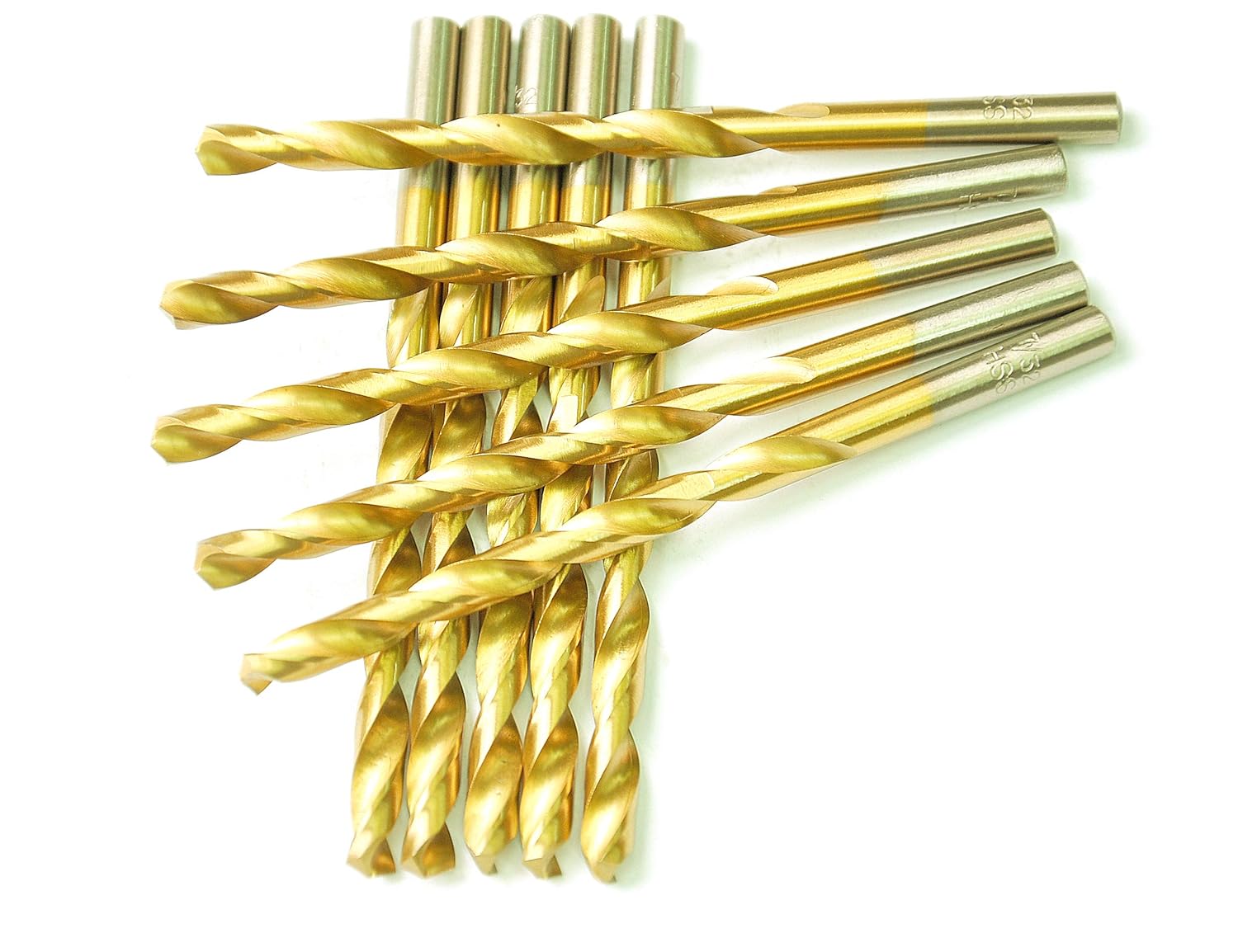 DRILLFORCE HSS Jobber Length 10 PCS,17/64" x 4-1/8"Titanium Coated Twist Drill Bits, Metal drill, ideal for drilling on mild steel, copper, Aluminum, Zinc alloy etc. Pack In Plastic Bag (17/64)