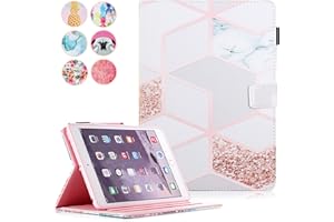 MonsDirect Case Compatible with iPad Mini, Leather Smart Kickstand Case Flip Wallet Protective Case Compatible with iPad Mini