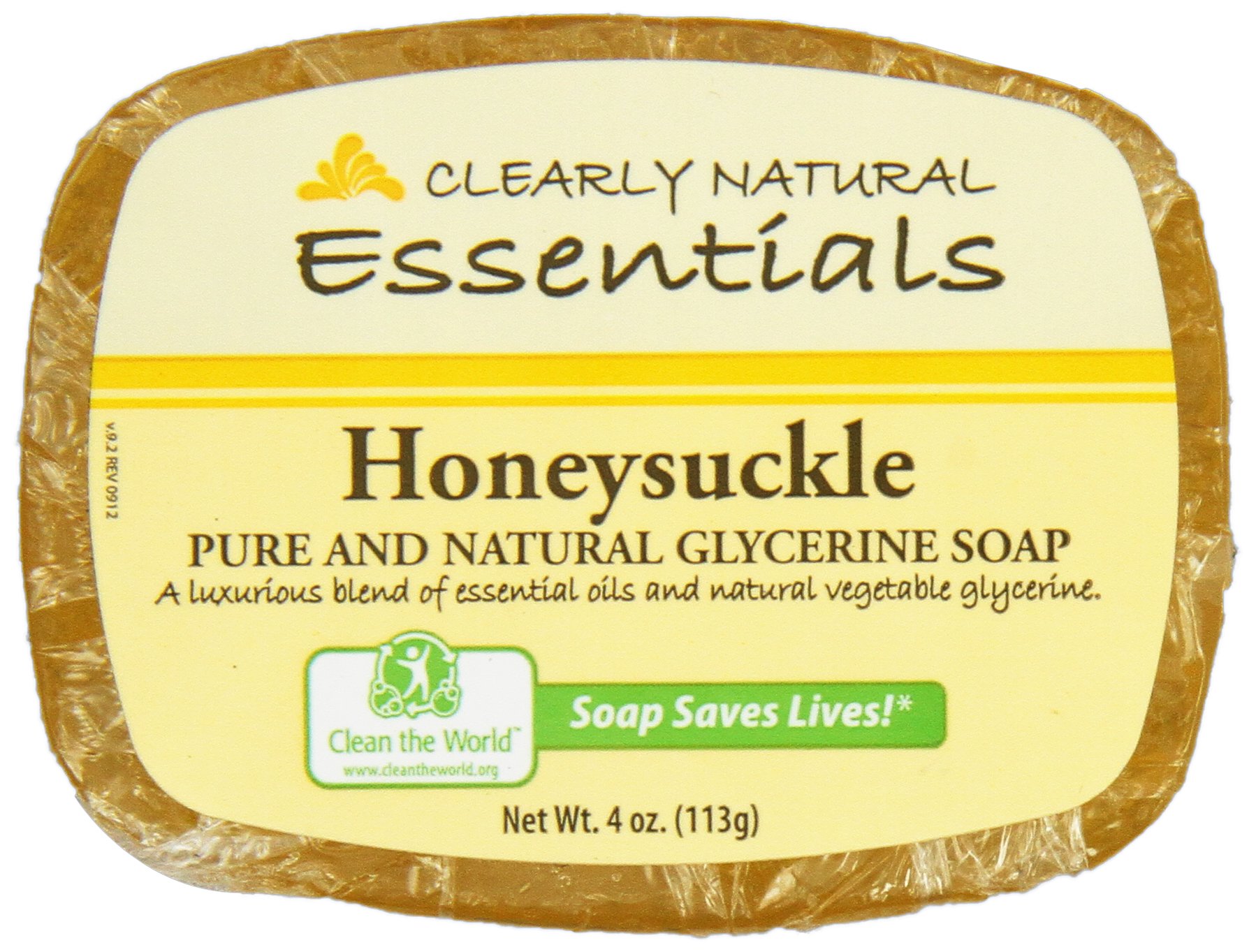 Clearly Natural, Glycerine Soap Bar, Honeysuckle, 4